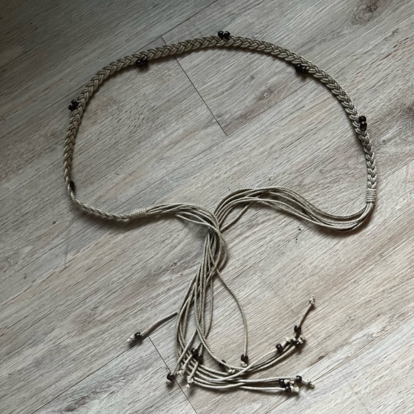 Vintage Accessories - Vintage Braided and Beaded Boho Belt